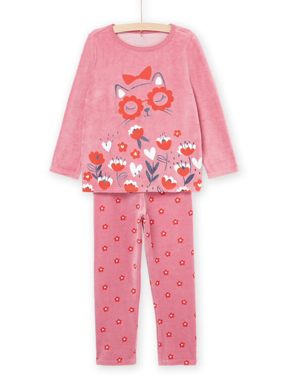 Set pigiama maglia e pantaloni con motivo fiori e gatti PEFAPYJGLA / 22WH1124PYJD318