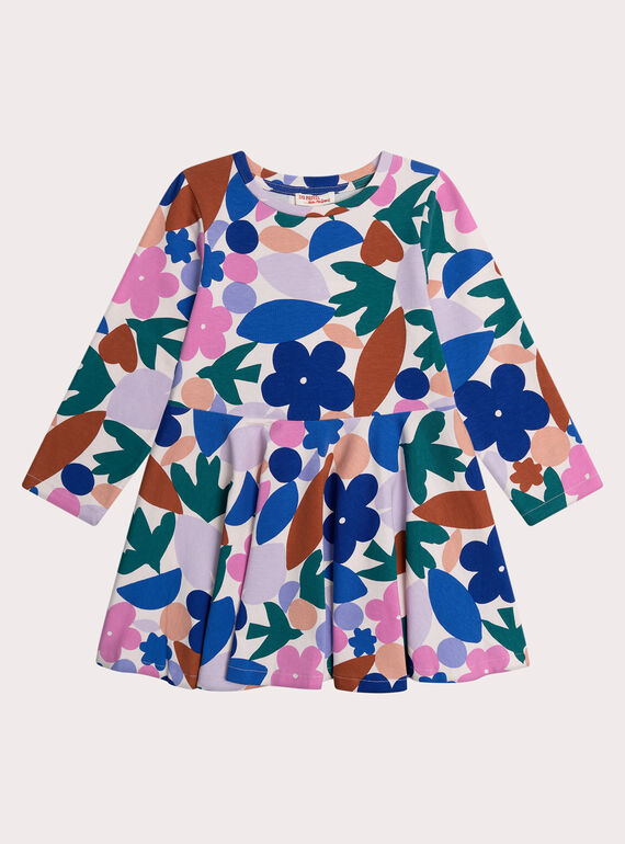 Abito beige con stampa floreale per bambina XABLUROB3 / 25W901N3ROB114