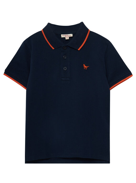 Polo bambino piqué navy con collo a righe JOJOPOL1 / 20S90253D2D705