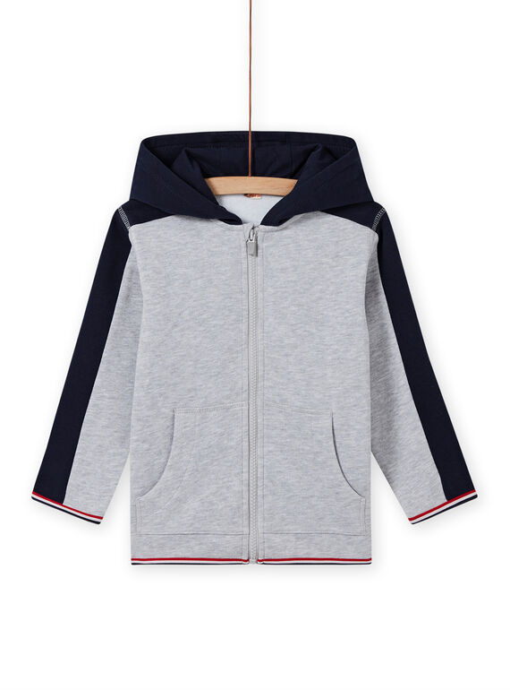 Giacca sportiva con cappuccio grigia e navy bambino MOJOJOH3 / 21W90211JGHJ922