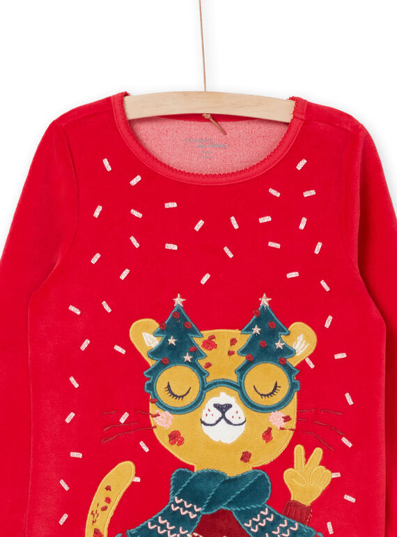 Pigiama natalizio con motivi leopardo e a quadri PEFAPYJNOE / 22WH1171PYJ050