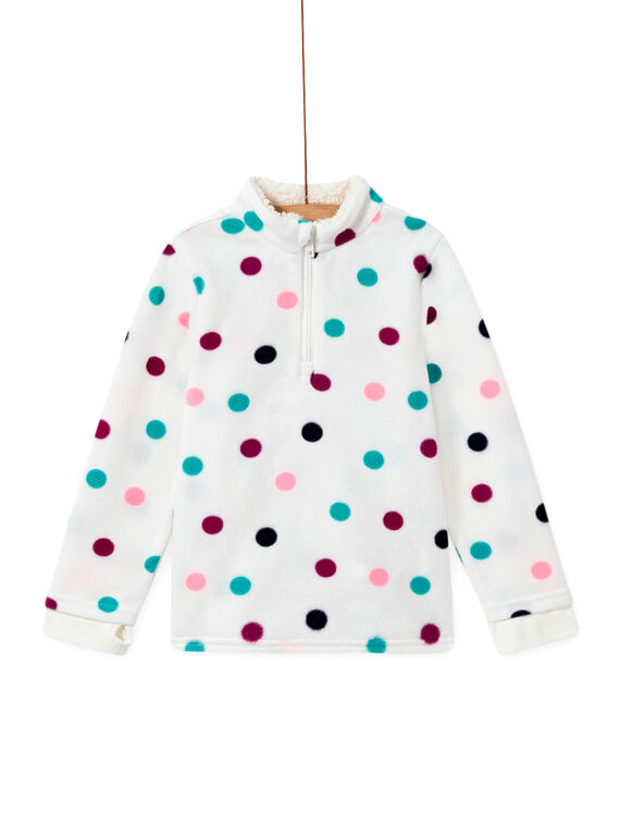 Felpa in pile ecrù a pois colorati bambina MASKISWEA / 21W901R1SWE001