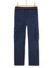 Pantaloni in tela a tinta unita blu POJOPAMAT3 / 22W902B3PANC202