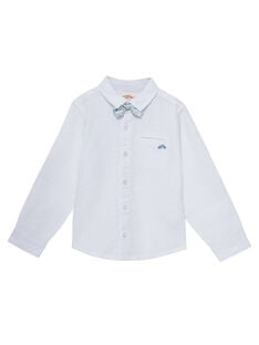 Camicia in lino bianca bambino con papillon amovibile JOPOECHEM / 20S902G2CHM000