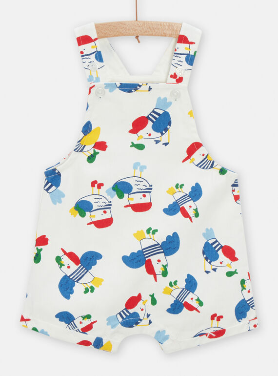 Salopette corta multicolore con stampa uccello neonato TUCLUSAC2 / 24SG10O2SAC001