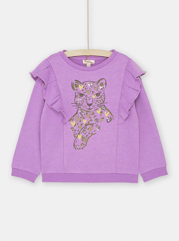 Felpa glicine scuro bambina SAKYOSWEA / 23W901I1SWE329