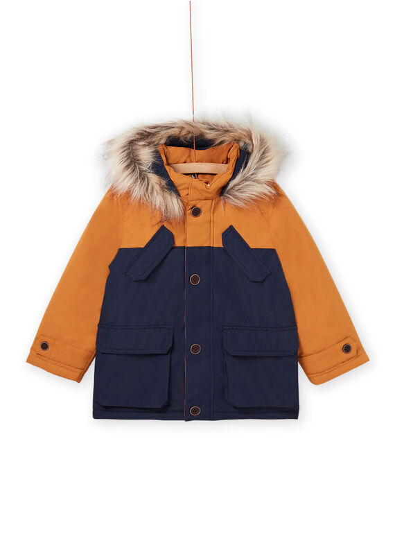 Parka bicolore con cappuccio finitura finta pelliccia con giacca allinterno POGROPAR2 / 22W902F1PAR804