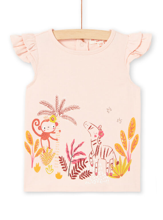 T-shirt con maniche ad aletta rosa neonata LITERTI / 21SG09V1TMCD322