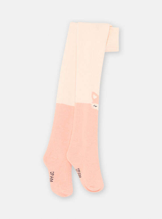 Collant rosa con motivi volpi neonata SYIJOCOL5 / 23WI09N4COL009