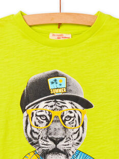 T-shirt gialla con motivo tigre fantasia bambino NOJOTI3 / 22S90271TMC117