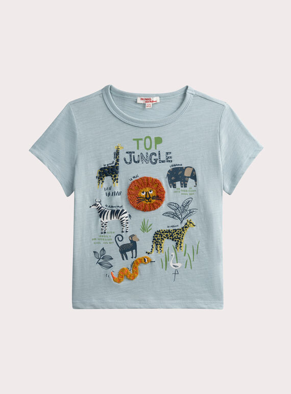 T-shirt blu con motivo animali WOPRITI2 / 25S902S2TMCC219