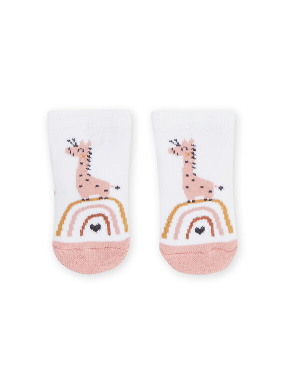 Calze bianche e rosa con motivi giraffa e arcobaleno ROU2CHO2 / 23SF40I1SOQ000