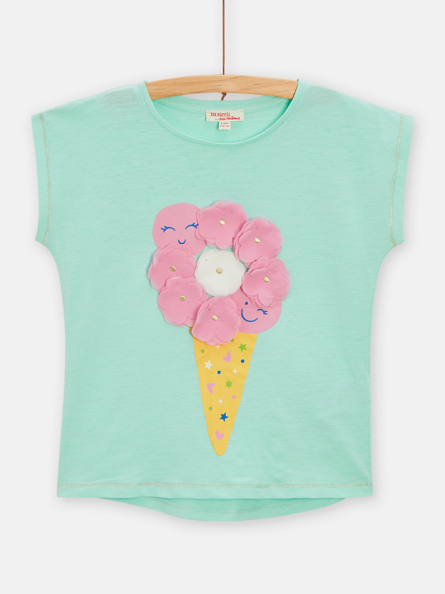 T shirt verde acqua con motivo gelato bambina acquisto online T Shirt Canottiera DPAM