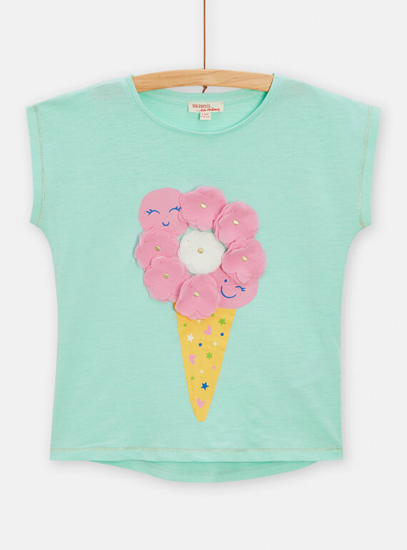 T-shirt verde acqua con motivo gelato bambina TARYTI2 / 24S901U1TMCC215