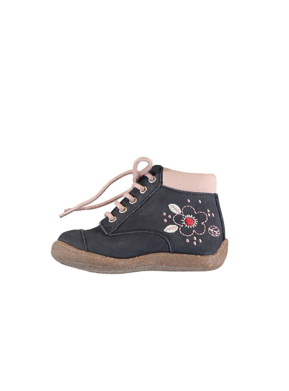 Stivaletti pelle scamosciata navy neonata GBFBOTIHERM / 19WK37I5D0F070