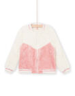 Giubbotto in sherpa bianco e rosa PAJOCARF1 / 22W901D6CAR003