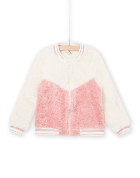 Giubbotto in sherpa bianco e rosa PAJOCARF1 / 22W901D6CAR003