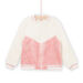 Giubbotto in sherpa bianco e rosa