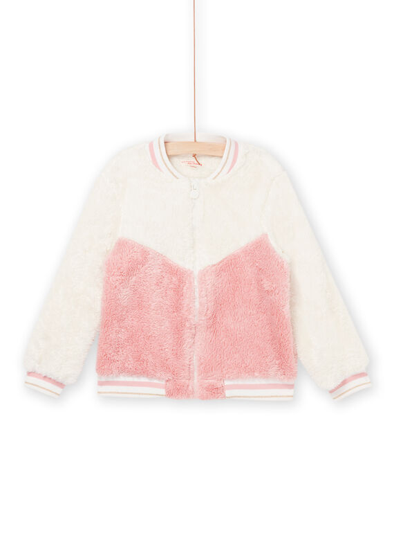 Giubbotto in sherpa bianco e rosa PAJOCARF1 / 22W901D6CAR003
