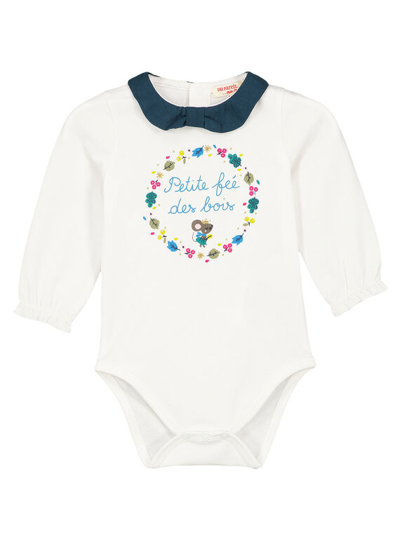 Body con colletto ecrù neonata GITUBODY / 19WG09Q1BOD001