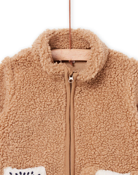 Cardigan bicolore con cerniera in sherpa PURHUGIL / 22WG10Q1GIL821