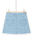Gonna denim chiaro a pois bambina NAMOJUP2 / 22S901N1JUPP272
