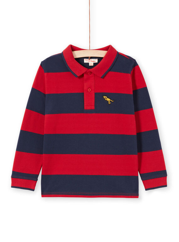 Polo rossa e navy a righe bambino MOJOPOL6 / 21W90212POL505