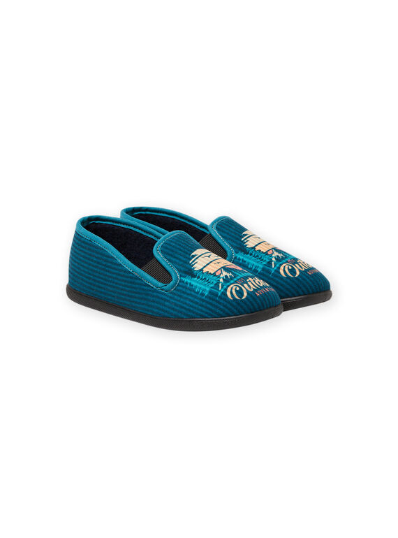 Pantofole petrolio motivo paesaggio bambino MOPANTOUT / 21XK3621D0B715