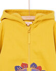 Felpa con cappuccio giallo in tessuto felpato ROMAGIL / 23S902T1GIL106