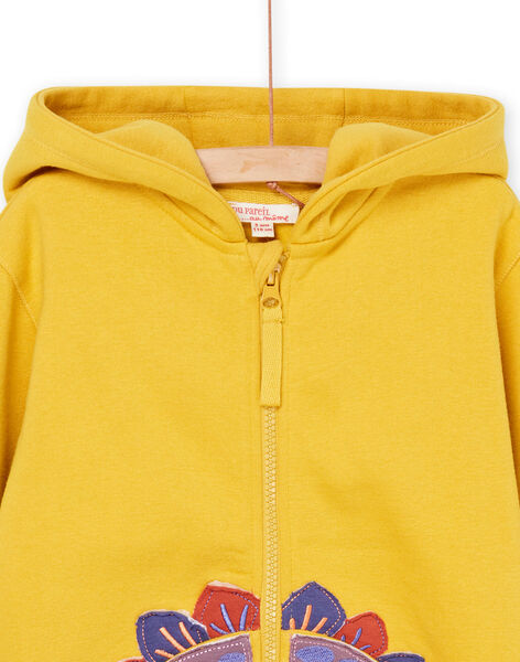 Felpa con cappuccio giallo in tessuto felpato ROMAGIL / 23S902T1GIL106