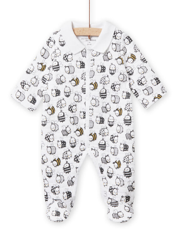 Tutina bianca con stampa ape e coccinella nascita bambino NOU1GRE5 / 22SF0442GRE000