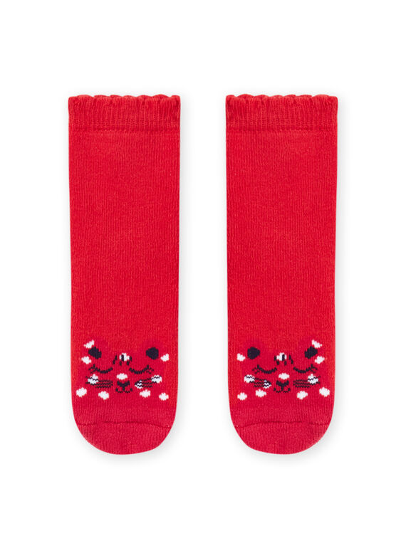 Calze rosse motivo leopardo neonata MYIJOSOQB1 / 21WI0911SOQ511