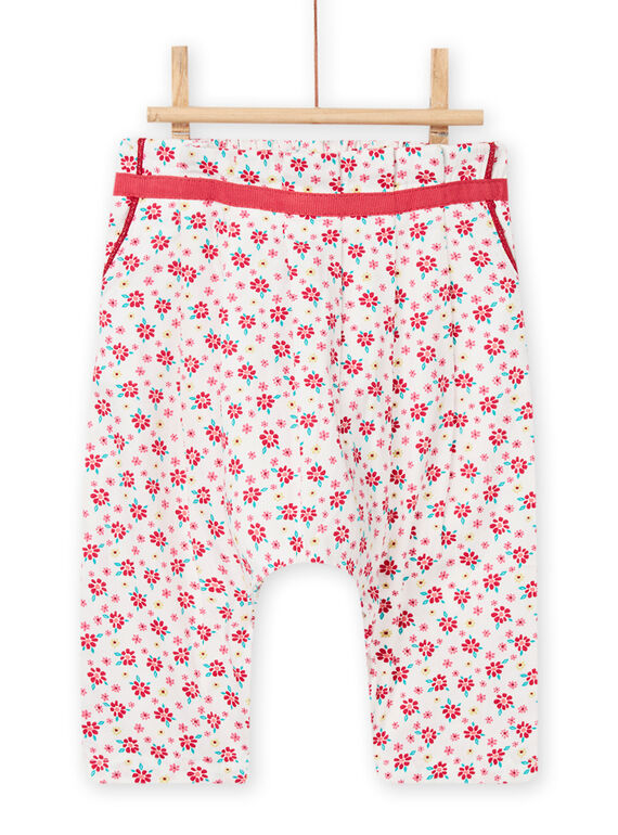 Pantaloni ecrù e rossi neonata NIFLAPAN / 22SG09R1PAN001