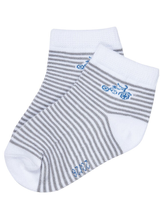 Calze neonato bianche a righe grigie JYUPOECHO / 20SI10G1SOQ000