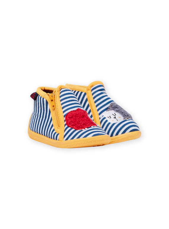Babbucce grigio melange a righe motivi pecore neonato MUPANTSHEEP / 21XK3832D0A943