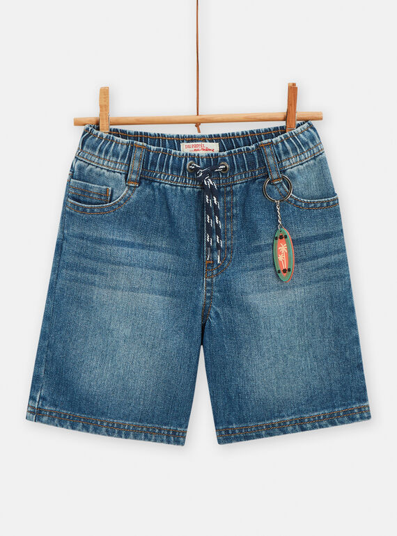 Bermuda blu in denim con portachiavi skate bambino TORYBER2 / 24S902U3BERP269