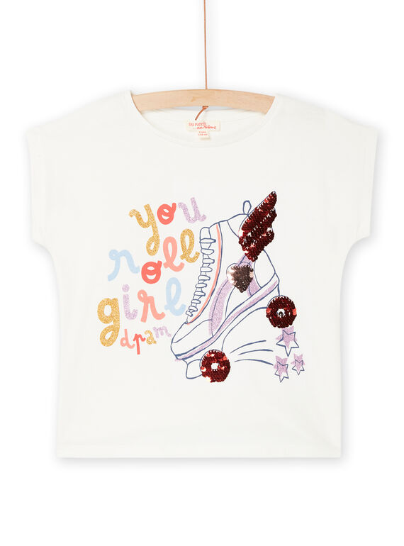 T-shirt bianca con stampa pattini RAPURTEE1EX / 23S901L1TMC001