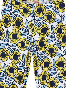 Leggings bambina con fiori blu e gialli JYATROLEG2 / 20SI01F2CAL001