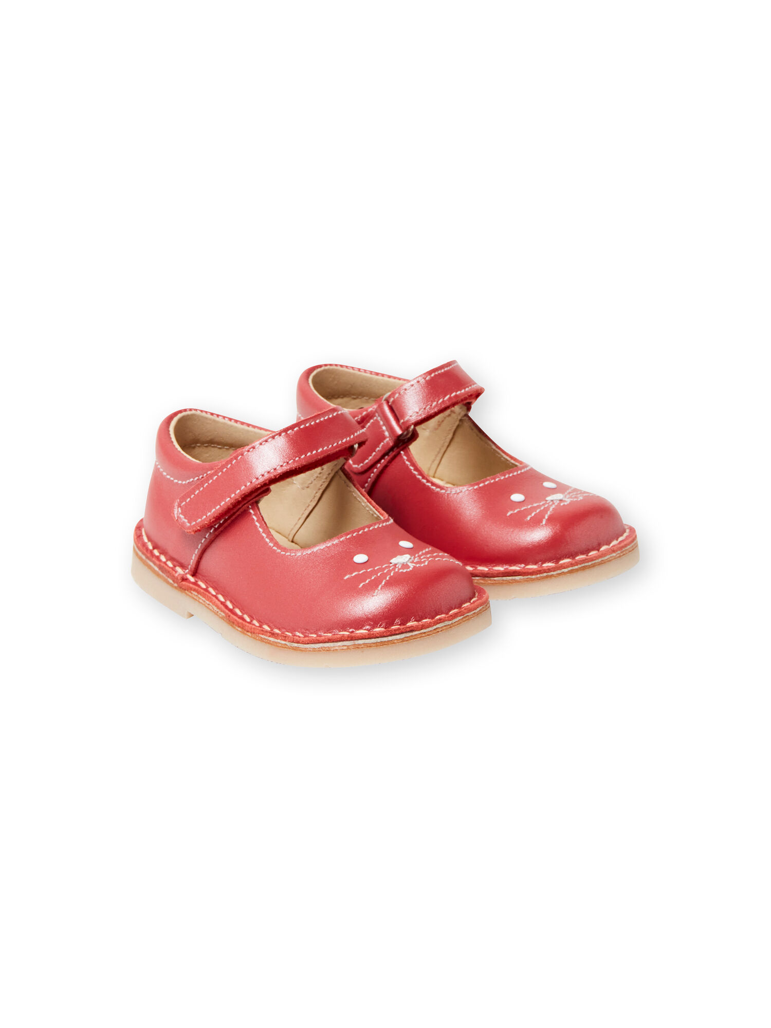Scarpe baby rosse in pelle con motivo coniglio neonata acquisto online Catalogo DPAM DPAM