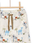 Pantaloni ecrù stampa fantasia neonato NUSANPAN / 22SG10S1PAN810