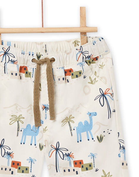 Pantaloni ecrù stampa fantasia neonato NUSANPAN / 22SG10S1PAN810