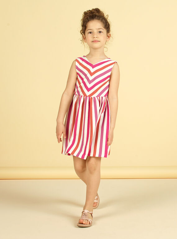 Abito a righe bambina LATEROB4 / 21S901V2ROB001