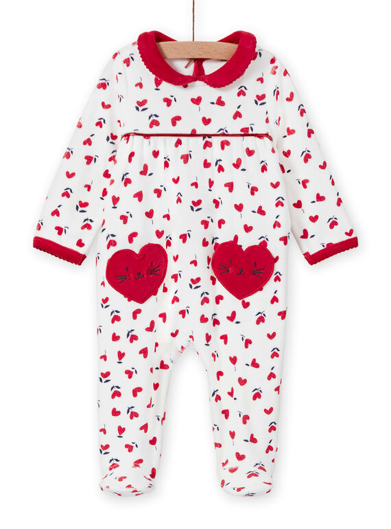 Tutina ecrù con stampa cuori neonata MEFIGREMIX / 21WH1331GRE001