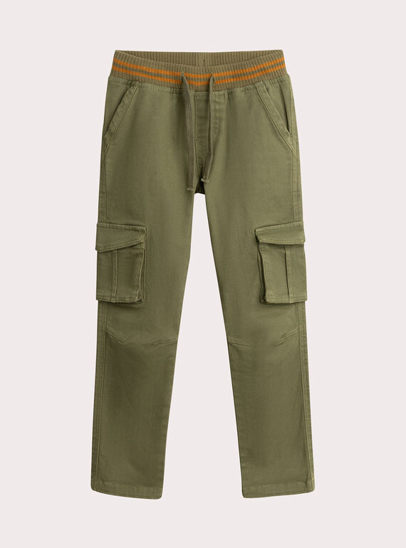 Pantaloni cargo kaki per ragazzo  VOJOPAMAT2 / 24W902H2PAN604