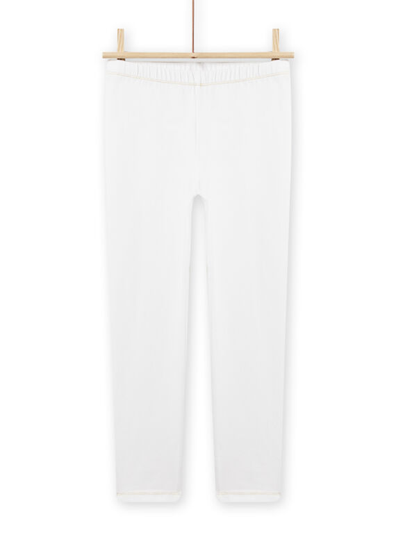 Leggings bianchi con bordi dorati bambina NYAJOSLEG3 / 22SI0164CAL000