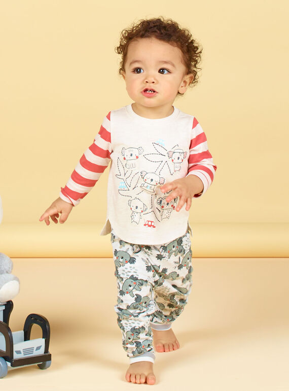 T-shirt maniche lunghe a righe neonato LUPOETEE2 / 21SG10Y2TMLA011