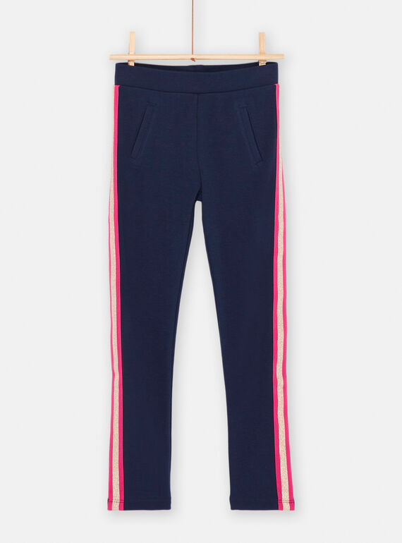 Pantaloni morbidi navy bambina SAJOMIL1 / 23W901M3PAN070
