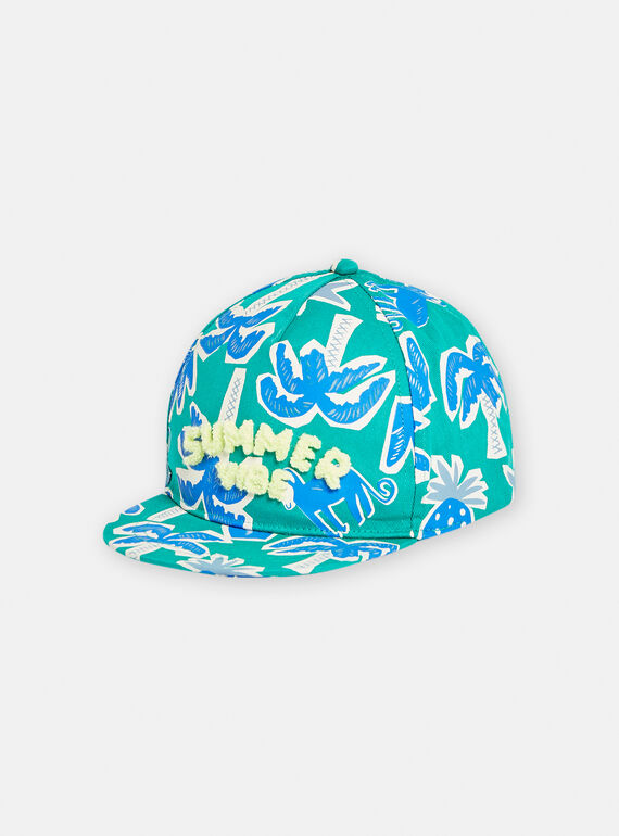 Cappellino blu con stampa palme bambino TYOJOCAP1 / 24SI02E3CHAG603