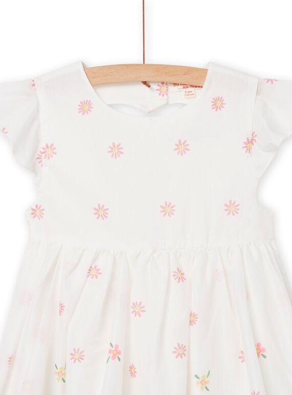 Abito ecrù con stampa a fiori bambina NASOROB4 / 22S901Q1ROB001