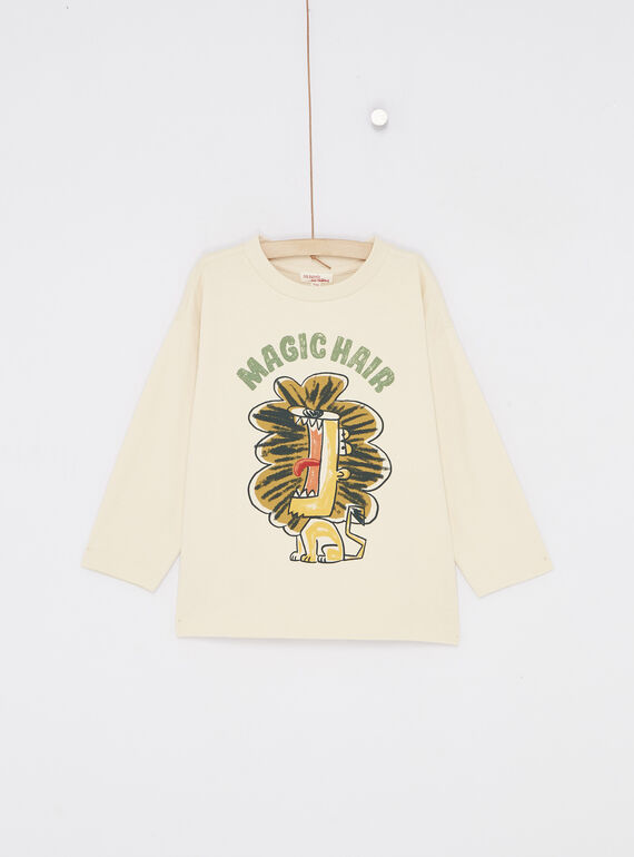 T-shirt crema con maniche lunghe bambino SOKYOTEE1 / 23W902I5TMLA002